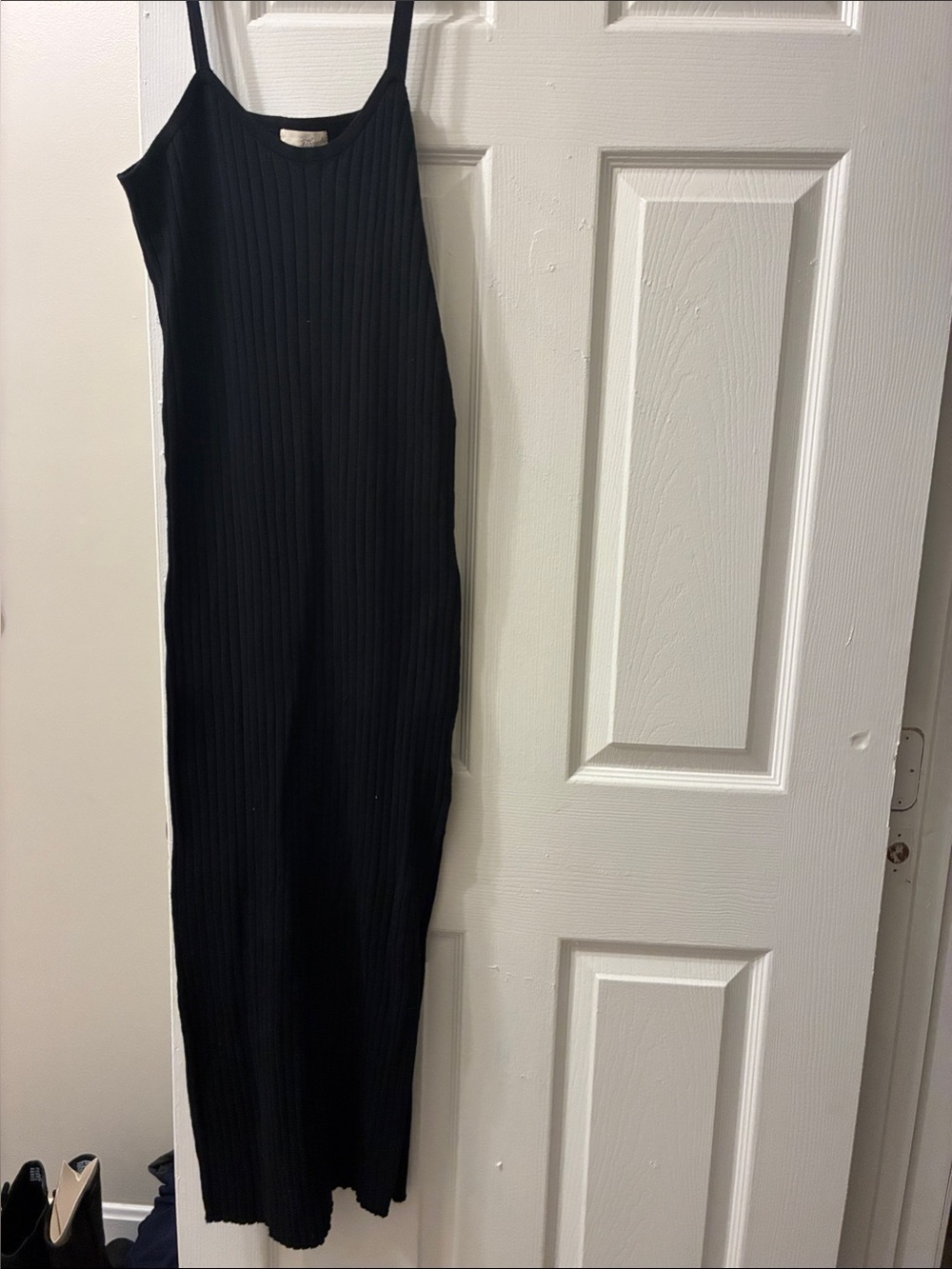 Universal Thread Black Ribbed Maxi Slip Dress